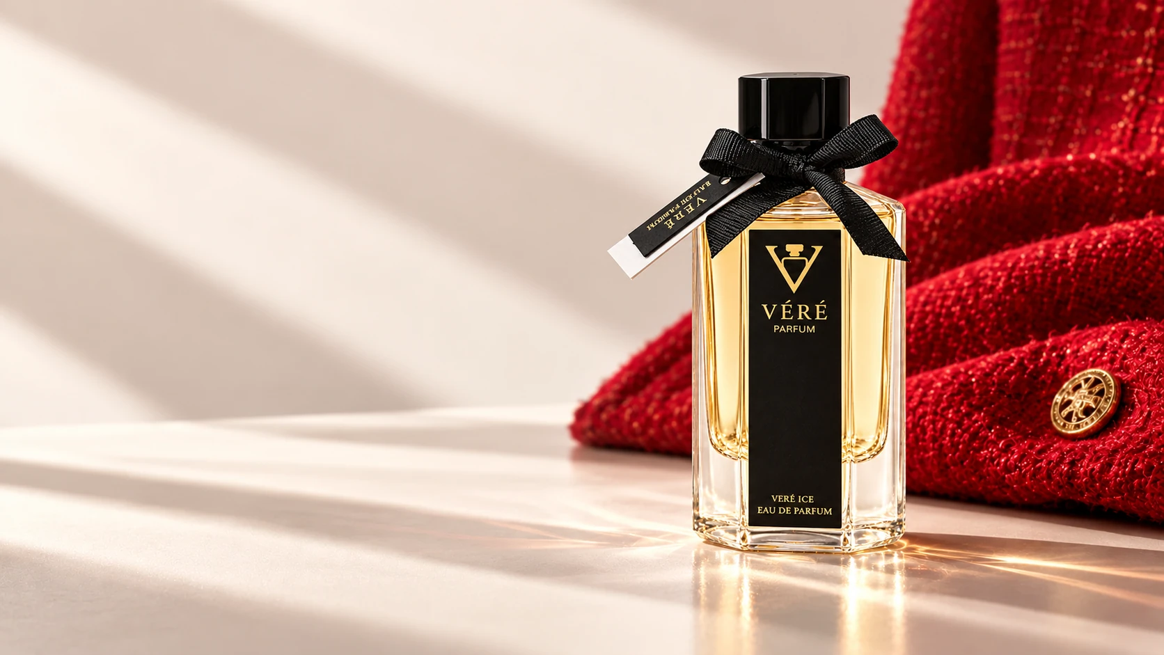 酒红与樱桃红光影中的 VÉRÉ 樱桃与苦杏仁香水