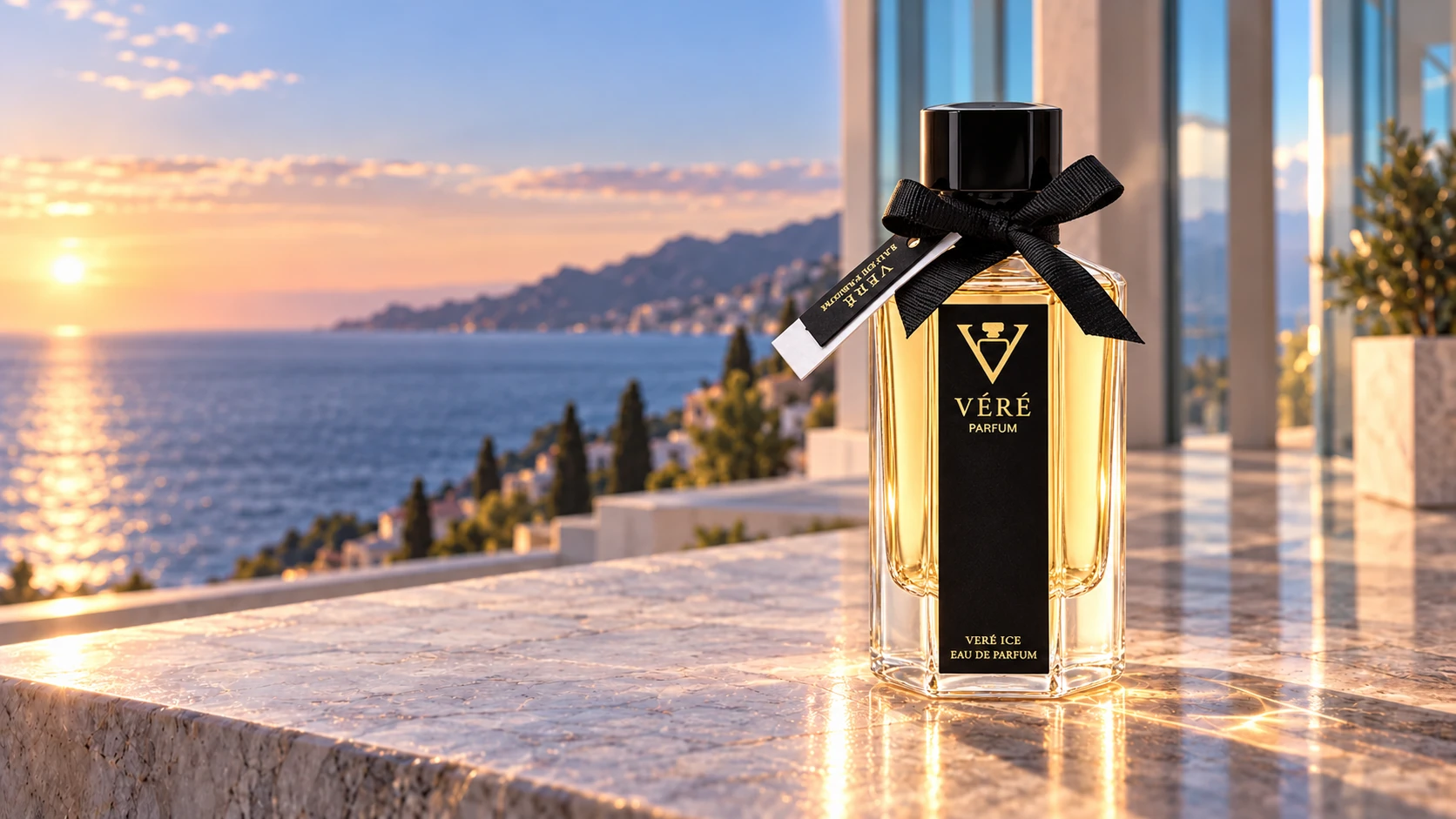 珍珠粉与午夜蓝光影中的 VÉRÉ 晚香玉与茉莉香水